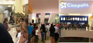 La gente resguardándose en la balacera.